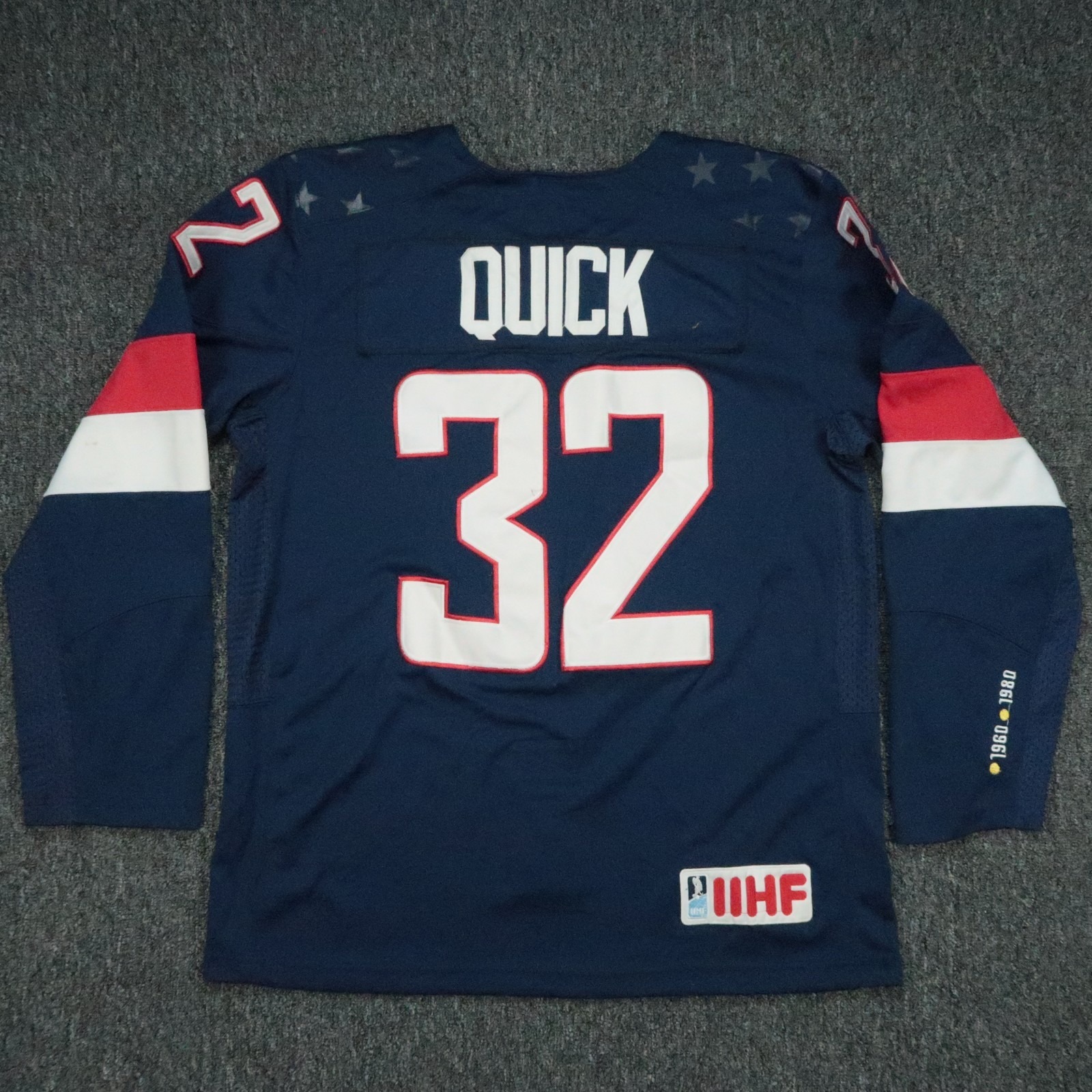 Team Usa Jersey Mens Large Blue Nike Jonathan Quick Iihf Hockey